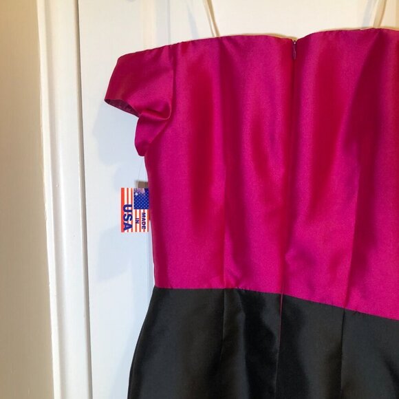 Ideas by Barbara Mini Gown Style# 8870 Hot Pink Black Size M NWT - Picture 7 of 11